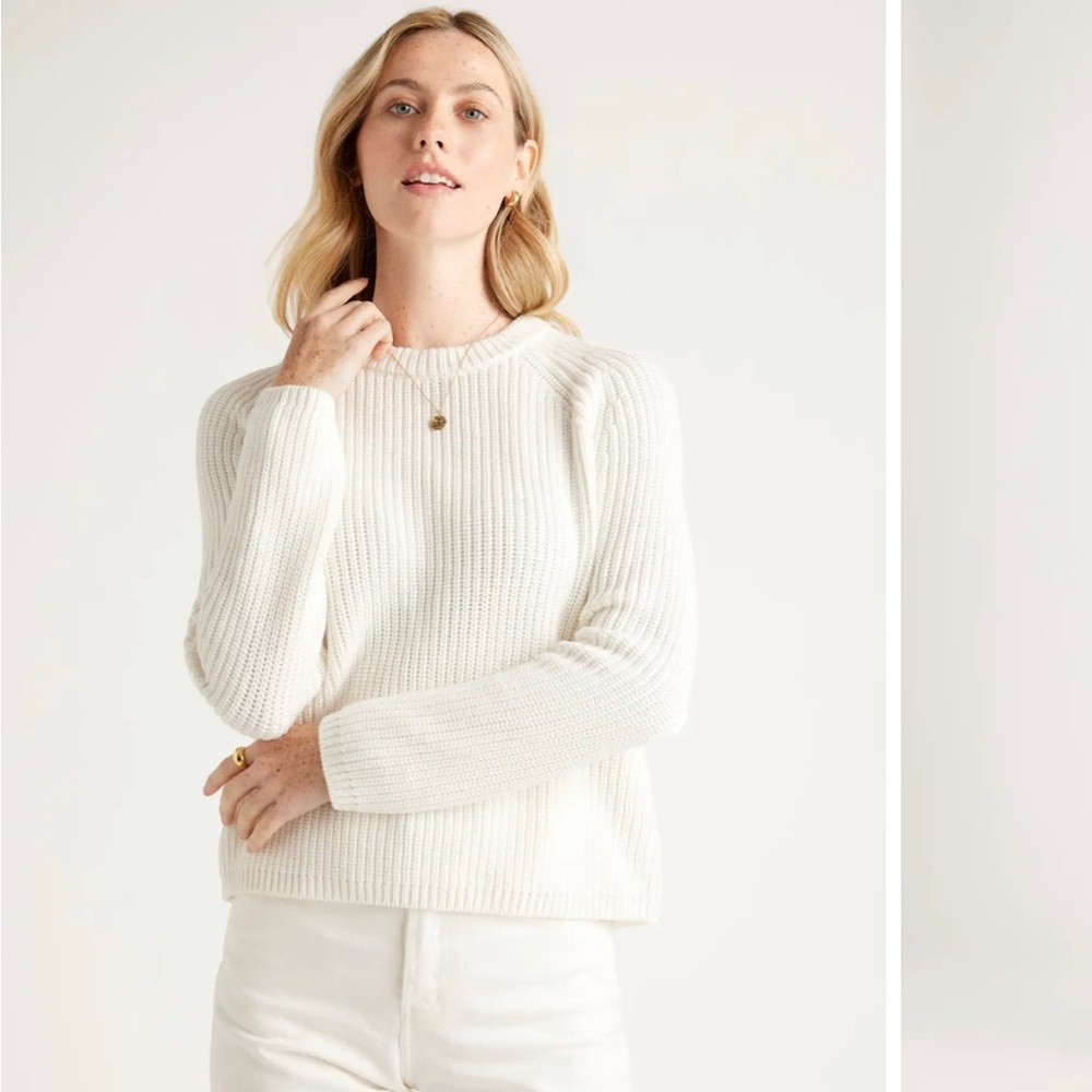 One Quince 100% Organic Cotton Fisherman Crew Sweater